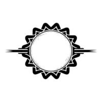 Geometric Sun Frame, Tribal, Minimalist, Circular, Abstract, Decorative, Art, Blank Space, Modern, Elegant, Stylized, Monochrome, Symmetry, Pattern, , Template, Invitation, Backgr vector