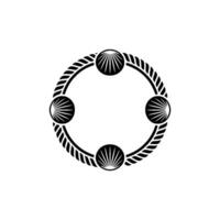 Stylized Seashell Emblem, Circular, Minimalist vector