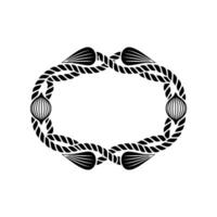Intricate Rope Shell Border, Vintage Nautical Motif vector