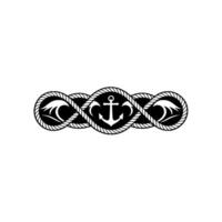 Nautical Emblem Anchor, Rope, and Serene Strength vector