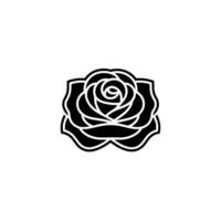 Minimalist Black Rose Emblem, Elegant Floral, Modern vector