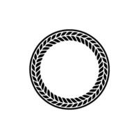 Elegant Wheat Wreath Border, Minimalist vector