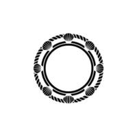 Oceanic Circle Emblem, Nautical, Coastal Motif vector