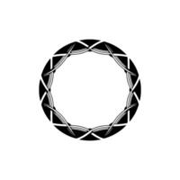 Geometric Wreath, Minimalist Circle, Black White, Pattern vector