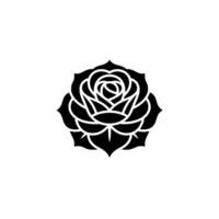 Minimalist Black Rose Emblem, Elegant Floral - Modern vector