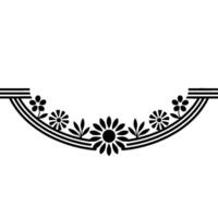 Stylized Floral Border, Minimalist, Linear vector
