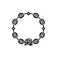 Elegant Botanical Frame, Vintage Style, Circle vector