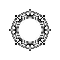 Nautical Circle, Vintage Mariner Motif, Circular Frame vector