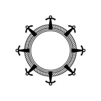 Nautical Compass Frame, Vintage Style, Exploration Motif vector