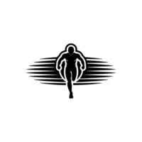 Dynamic Runner Silhouette, Forward Momentum, Abstract Motion vector