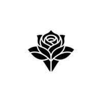 Minimalist Black Rose Emblem, Elegant Floral Symbol vector