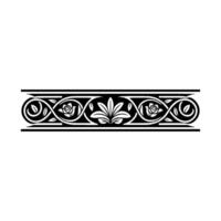 Elegant Black Floral Border, Vintage, - Leaf vector