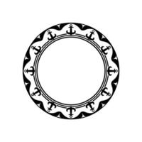 Nautical Anchor Frame Vintage Maritime - Circle vector