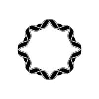 Geometric Woven Frame, Minimalist, Circular vector