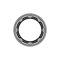 Nautical Shell Border, Elegant Circle, Rope vector
