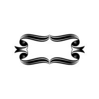 Elegant Black Ribbon Frame, Vintage Style vector