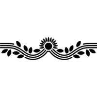 Stylized Sun and Leaf Border, Vintage Element vector