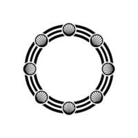 Geometric Seashell Circle, Minimalist, Abstract vector