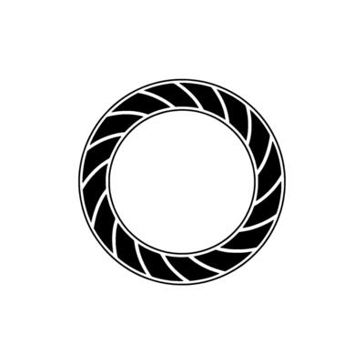 Spiraling Vortex Emblem, Minimalist, Circle