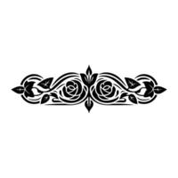 Intricate Floral Border, Elegant Black vector