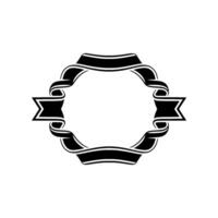 Elegant Ribbon Frame, Vintage Style, Minimalist, Circular vector