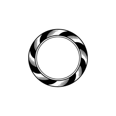 Stylized Circular Emblem, Vintage , Minimalist
