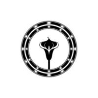 Elegant Floral Emblem, Minimalist, Calligraphy vector