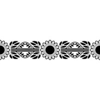 Stylized Floral Border, Vintage , Minimalist Pattern, Lineart vector