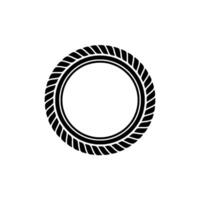 Minimalist Rope Circle, Modern Emblem - Outline vector