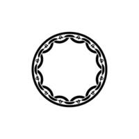 Ornamental Circle Frame, Norse Symbolism, Minimalist vector