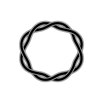 minimalista tejido círculo, interminable lazo símbolo vector