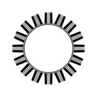 Circular Rhythm Minimalist Black White Keyboard Motif vector