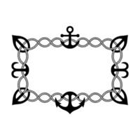 Nautical Anchor Frame Vintage Rope Border Illustration vector