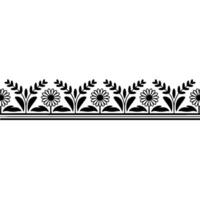 Elegant Floral Border, Vintage Style, Decorative Element, Textile - Pattern vector
