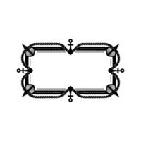 Nautical Frame Anchor Rope Border, Vintage Style, Decorative vector
