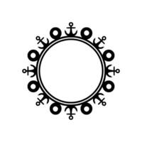Nautical Anchor Frame, Circular Maritime Motif, Circle vector