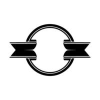 Vintage Ribbon Circle Emblem, Minimalist vector