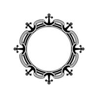 Nautical Frame Vintage Anchor Border, Maritime vector