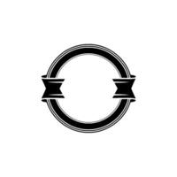 Vintage Circular Emblem, Elegant Ribbon, Retro vector