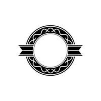 Elegant Circular Emblem, Vintage, Minimalist Ornamentation vector