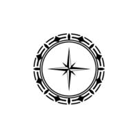 Stylized Compass Rose, Minimalist Navigation vector