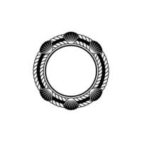 Nautical Frame, Seashell Border, Elegant Circle vector
