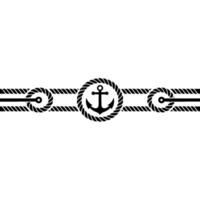 Nautical Border Anchor Rope vector