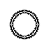 Nautical Circle Frame, Vintage Maritime, Monochrome vector