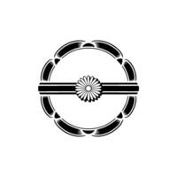 Japanese Blossom Crest Minimalist Emblem vector