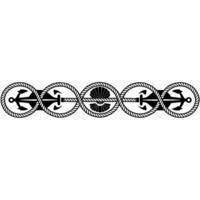 Nautical Border Vintage Rope Anchor Motif vector