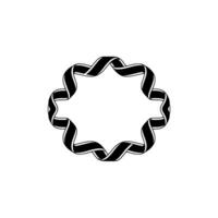 Abstract Ribbon Frame, Minimalist , Circular Motif, Loop vector