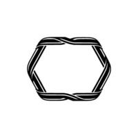 Geometric Woven Hexagon Frame, Minimalist vector