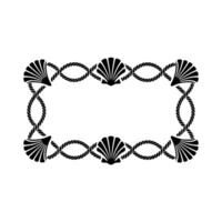 Nautical Border, Rope Shell Motif, Vintage vector