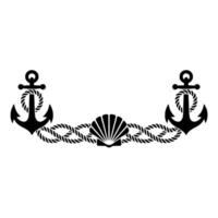 Nautical Anchor Border, Vintage Maritime, Shell vector